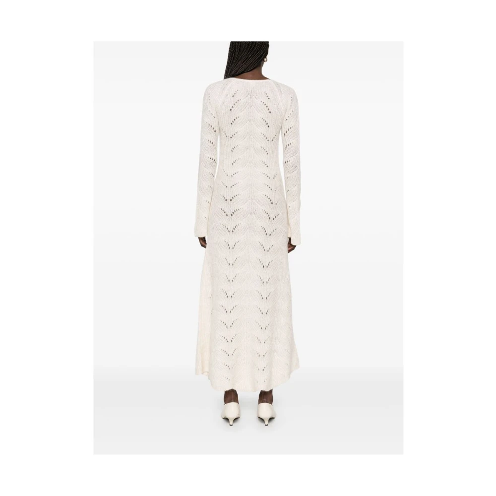 The Garment Beige Jurk met Scoop Neck en Split Cuffs White Dames