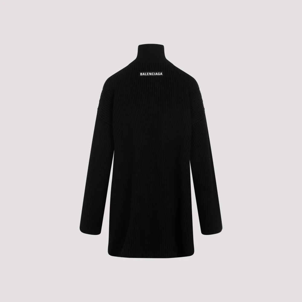 Balenciaga Zwarte Wol Pullover Sweater Black Dames