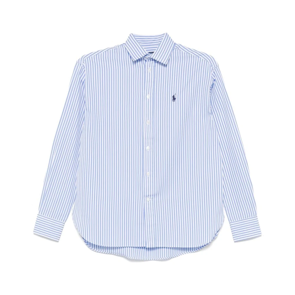 Ralph Lauren Gedrukte Poplin Oversized Blouse Blue Dames