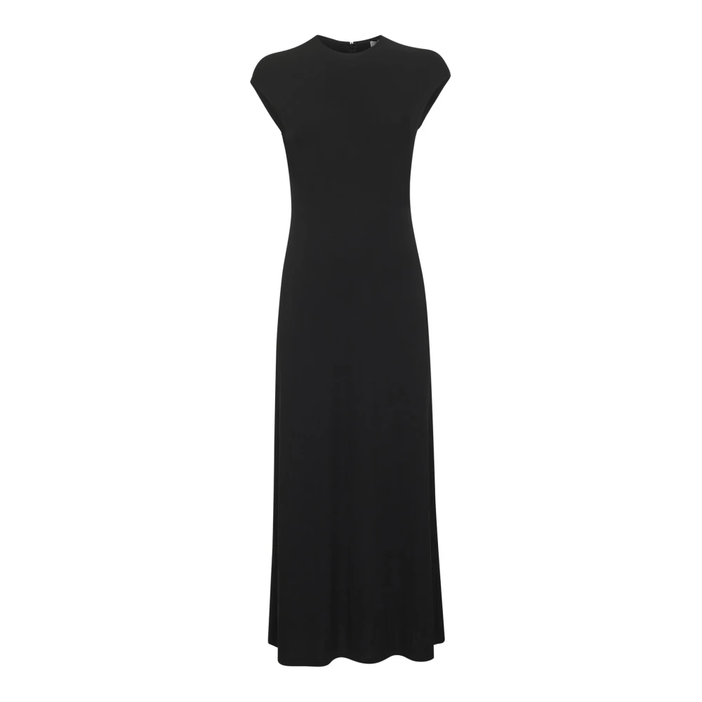Totême Women's Black Jersey Dress With Cap Sleeves