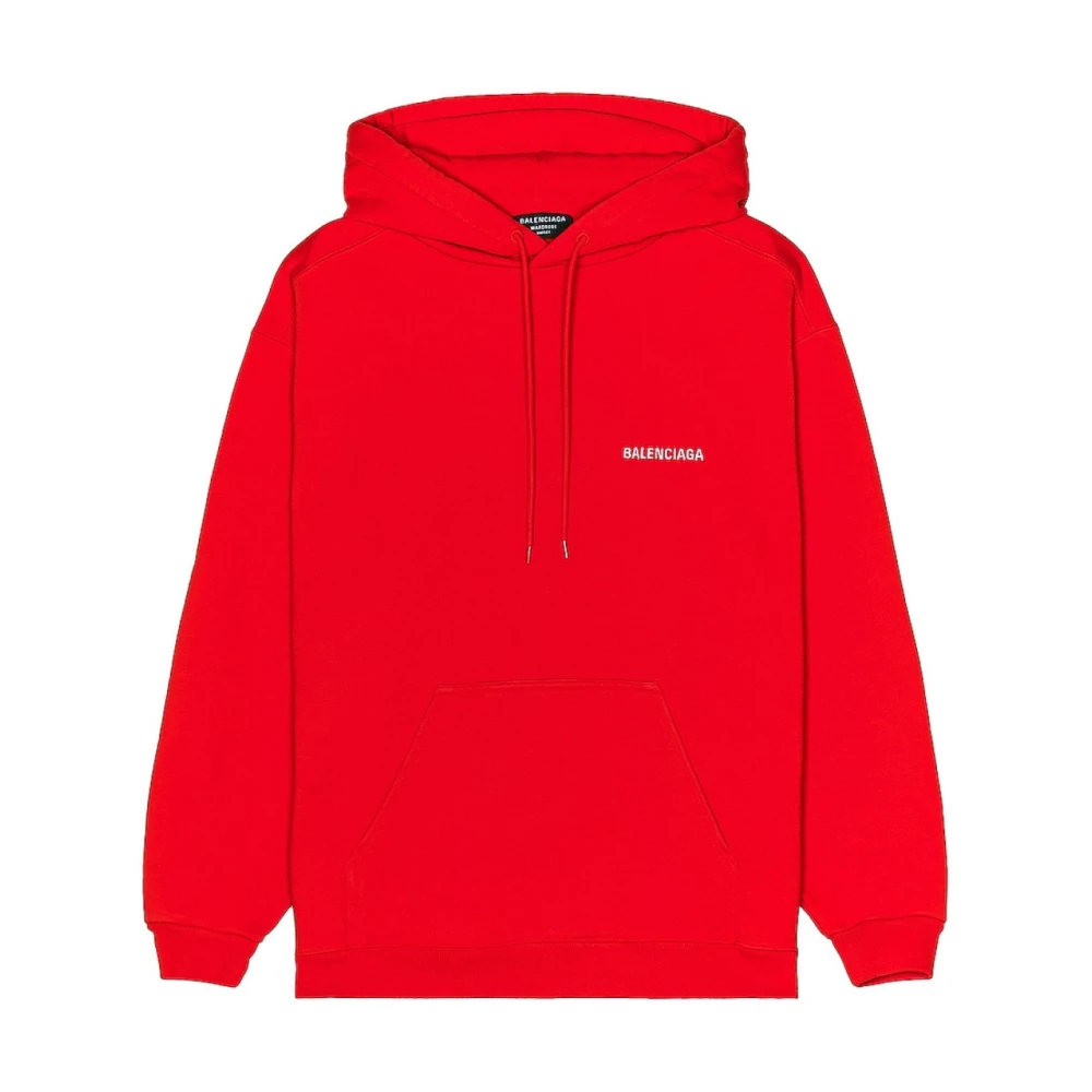 Balenciaga Hoodie med broderad logotyp Red, Herr