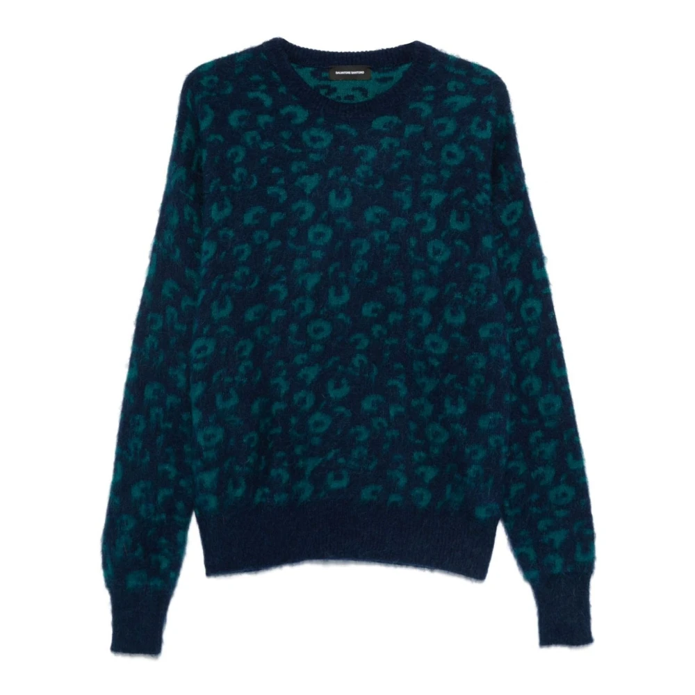 Salvatore Santoro Blauwe Alpaca Gebreide Trui Blue Heren
