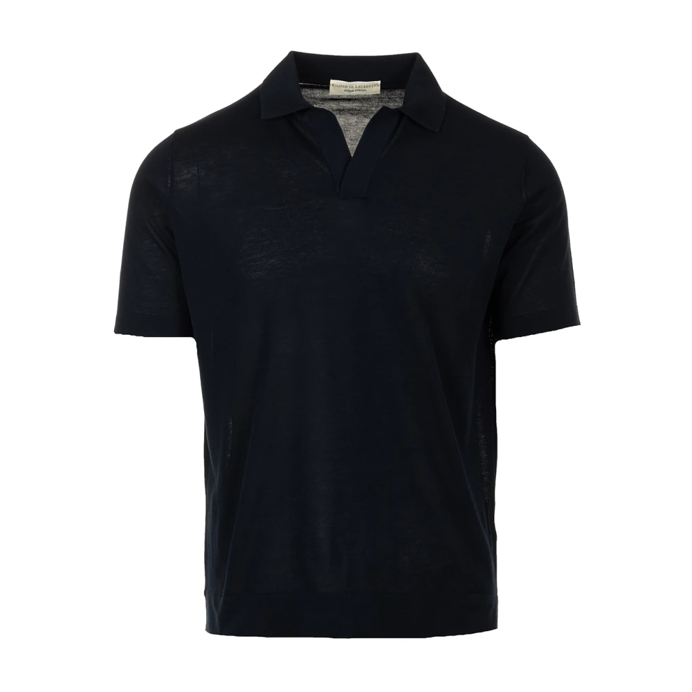 Filippo De Laurentiis Blauwe Polo Skipper T-shirts en Polos Blue Heren