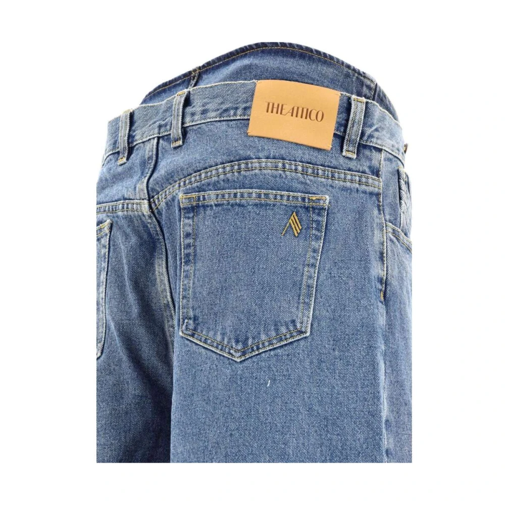The Attico Indigo Blauw Geborduurde Denim Jeans Blue Dames