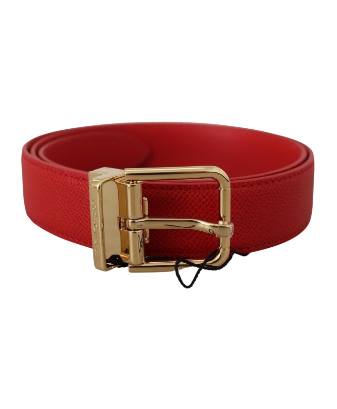 dolce-and-gabbana-red-solid-leather-gold-metal-buckle-belt