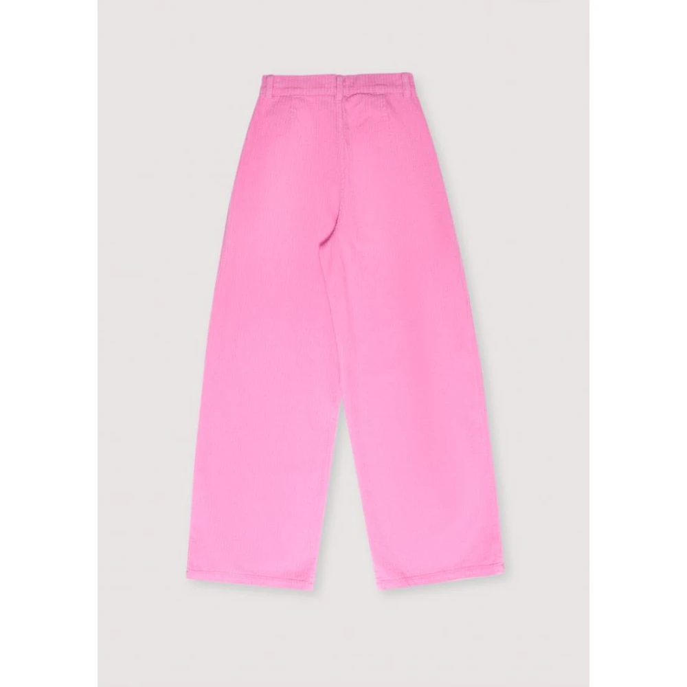 The New Society Corduroy Straight Cut Pants Pink Dames