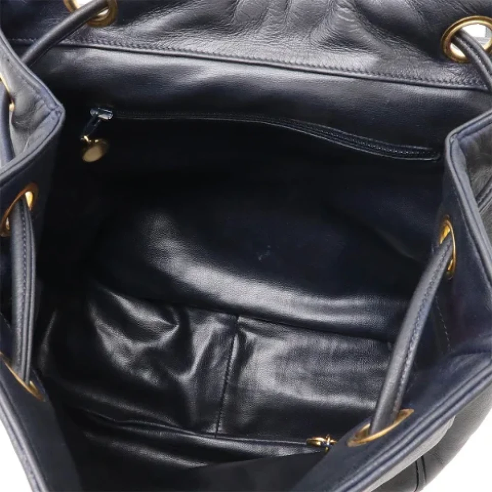 Chanel Vintage Pre-owned Leather backpacks Black Dames