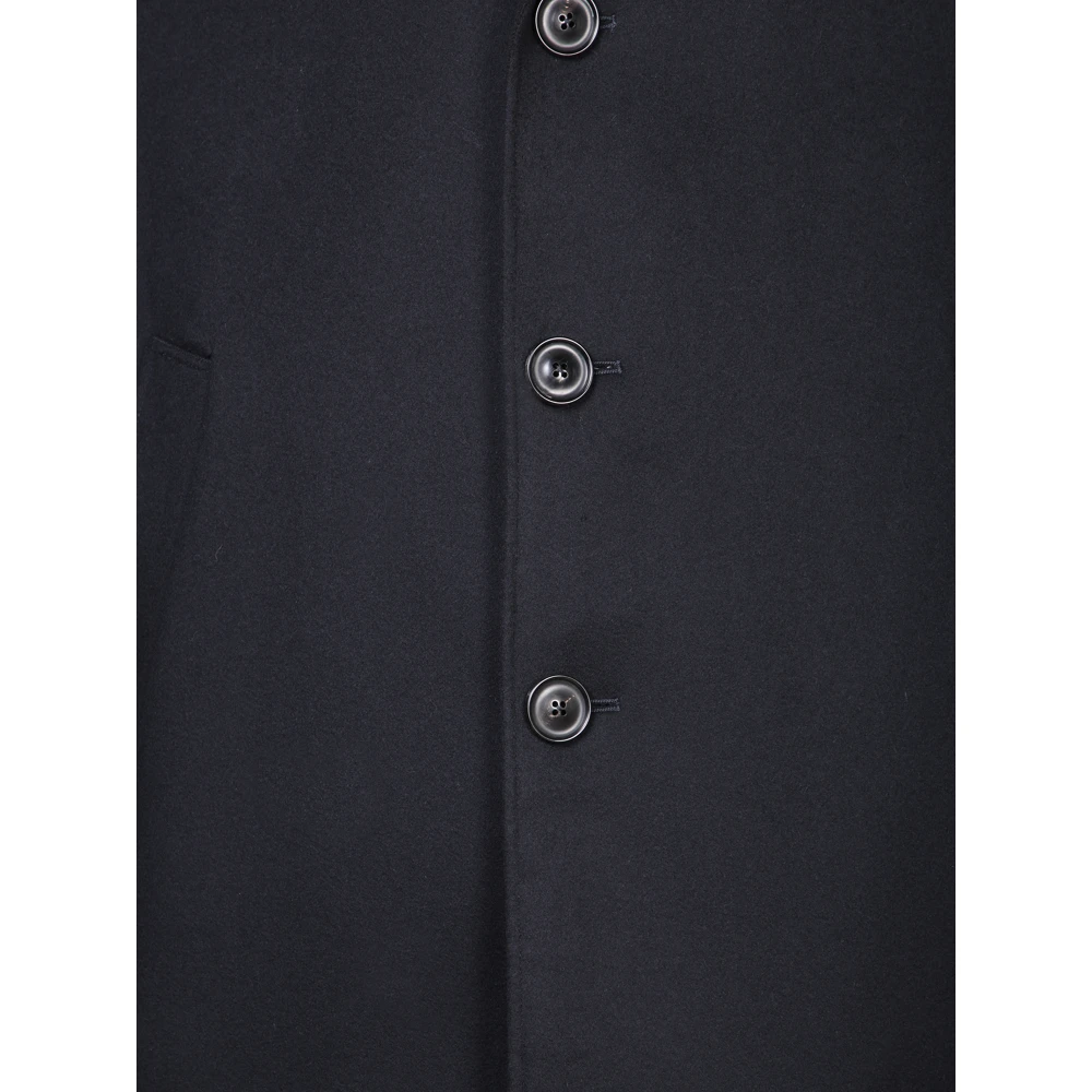 Canali Blauwe Kasjmier Winterjas Blue Heren