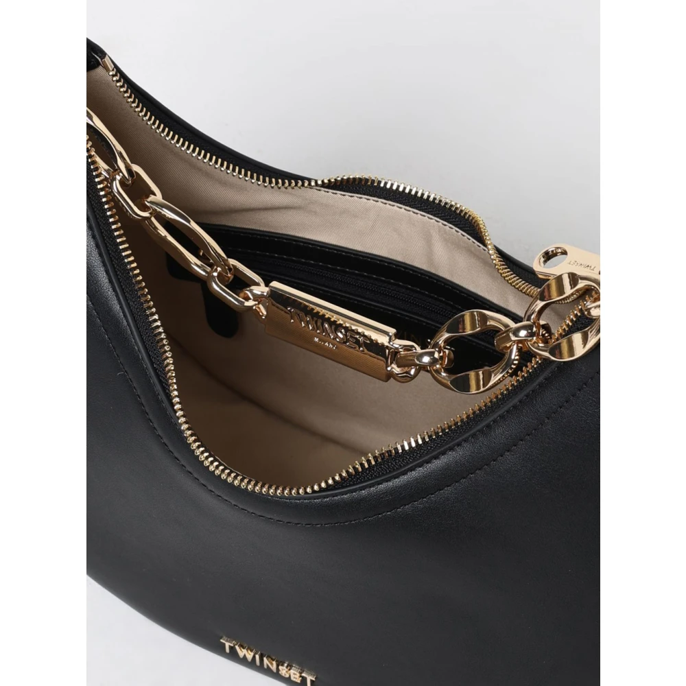 Twinset Zwarte Hobo Schoudertas Black Dames