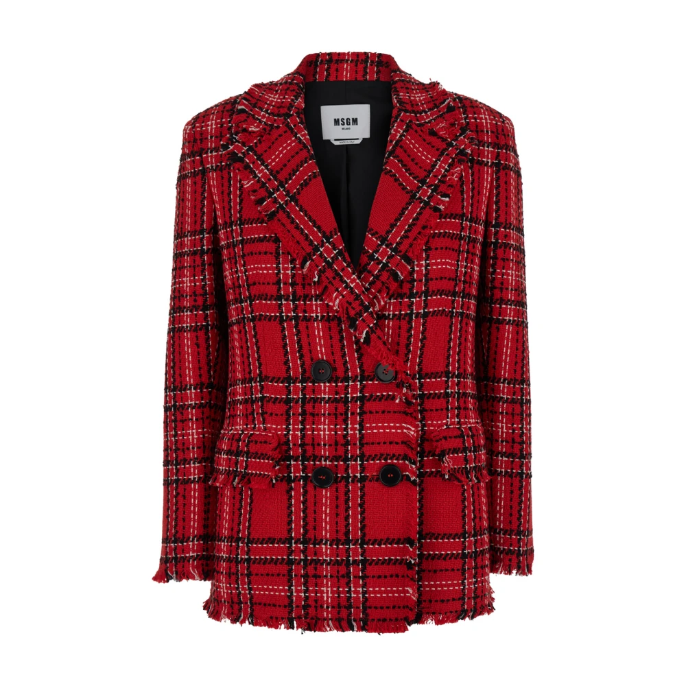 Msgm Rode Jas Giacca Jacket Red Dames
