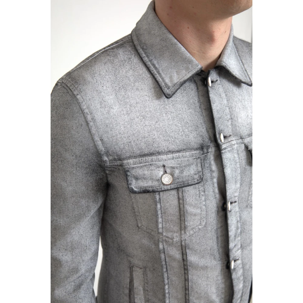 Dolce & Gabbana Elegante grijze denimjack Gray Heren