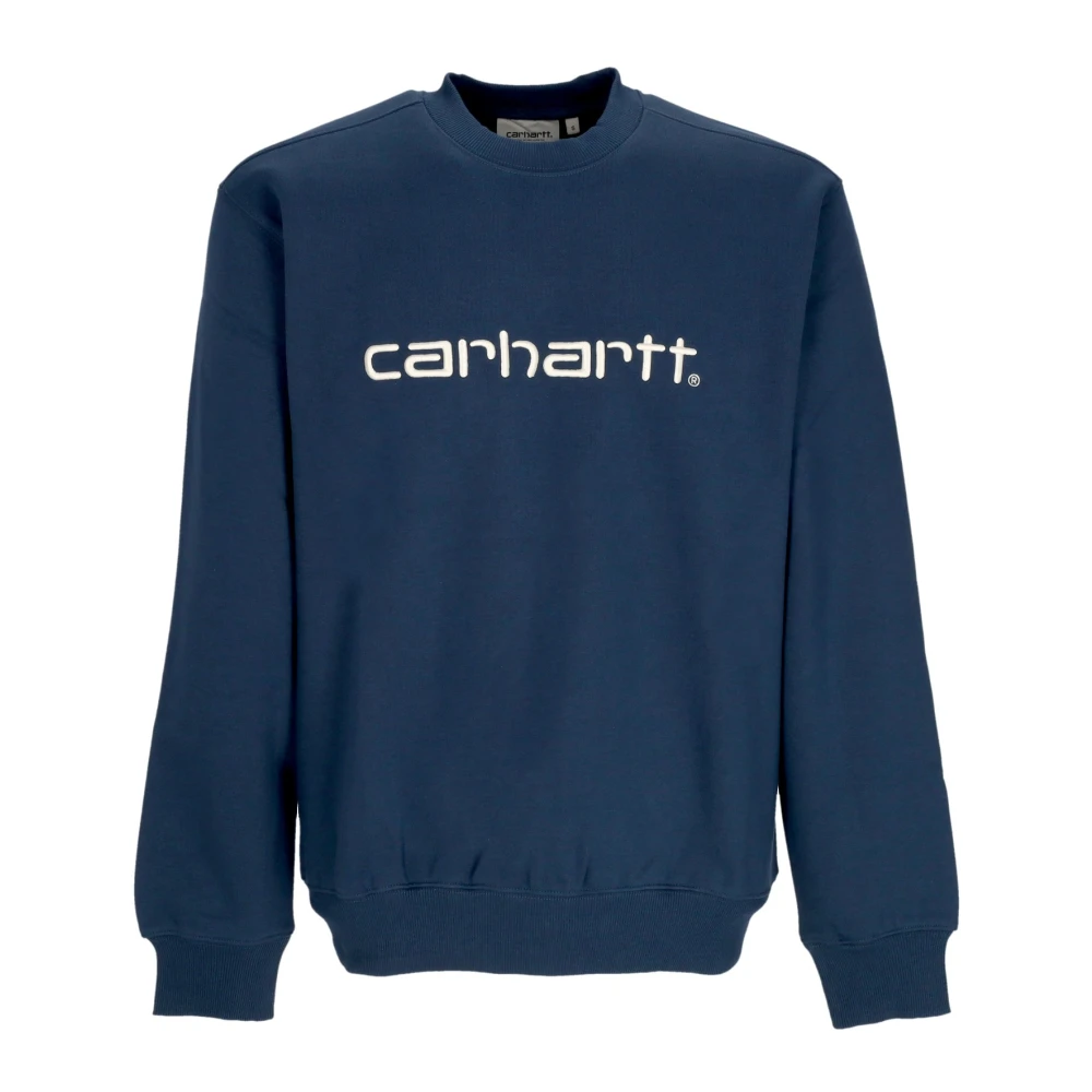 Carhartt Wip Logo Crewneck Sweatshirt Squid/Salt Blue, Herr