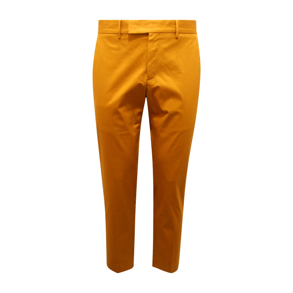 Pt01 Men's Yellow Slim-Fit Trousers, S, Rebel Fit Edge Trousers