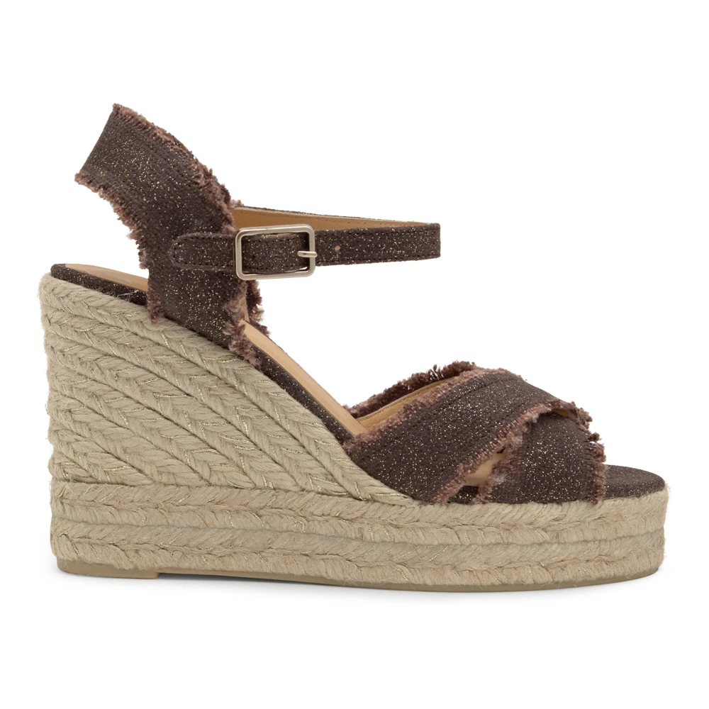 Castañer Women's Brown Wedge Sandals With 11 Cm Heel