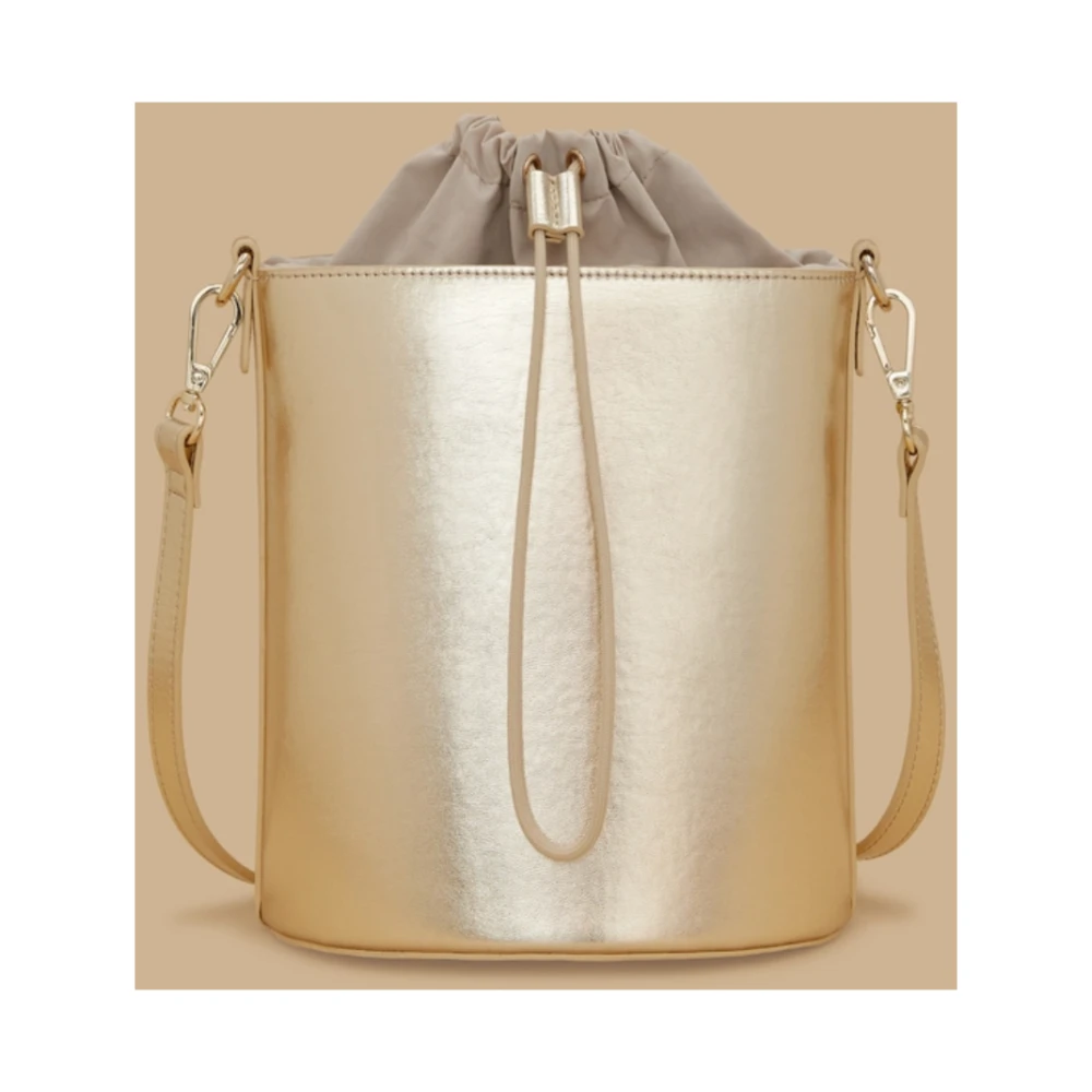 Marina Rinaldi Stijlvolle Bucket Tas met Katoenen Voering Beige Dames