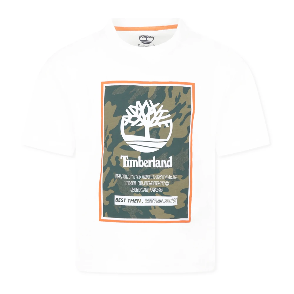 Timberland Camouflage Print Bomull T-shirt White, Unisex