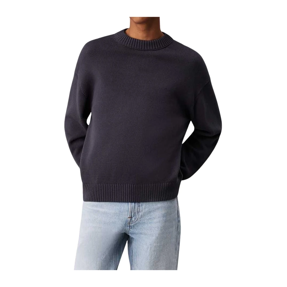 Calvin Klein Men's Black Round-Neck Knitwear
