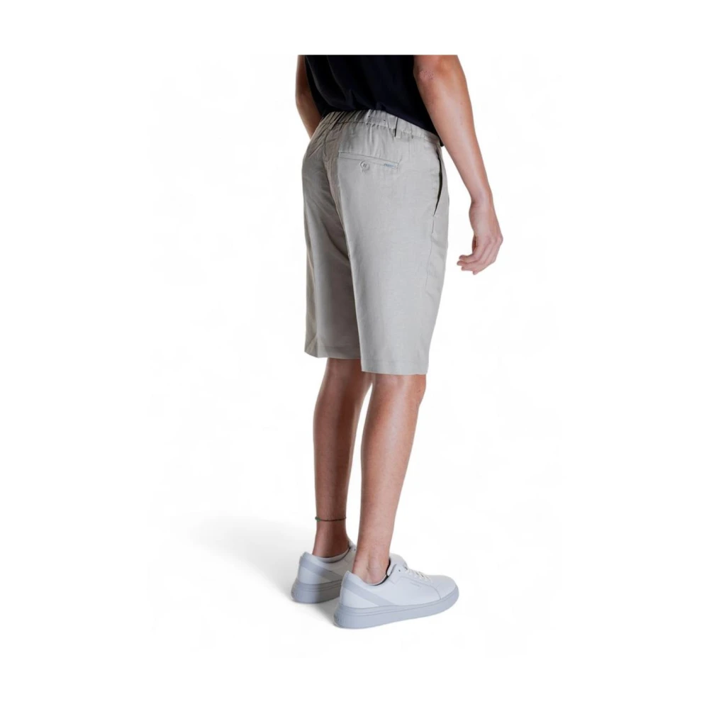 Antony Morato Beige Linnen Geplooide Shorts Gray Heren