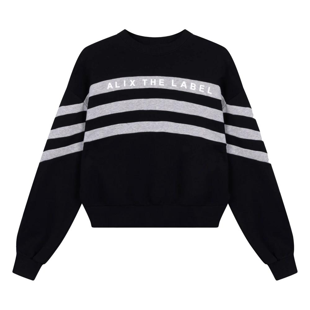 Alix The Label Geknoopte Cropped Sweater Black Dames