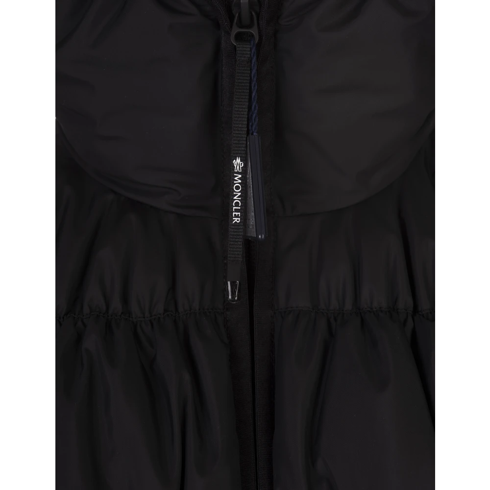 Moncler Zwarte Medonte Donsjas met Ruches Black Dames