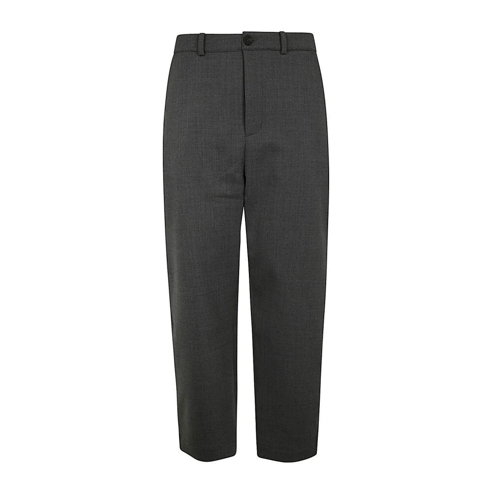 Studio Nicholson Grijze Marl Tapered Plooi Broek Gray Heren