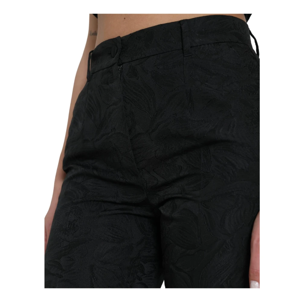 Dolce & Gabbana Zwarte High Waist Tapered Broek Black Dames