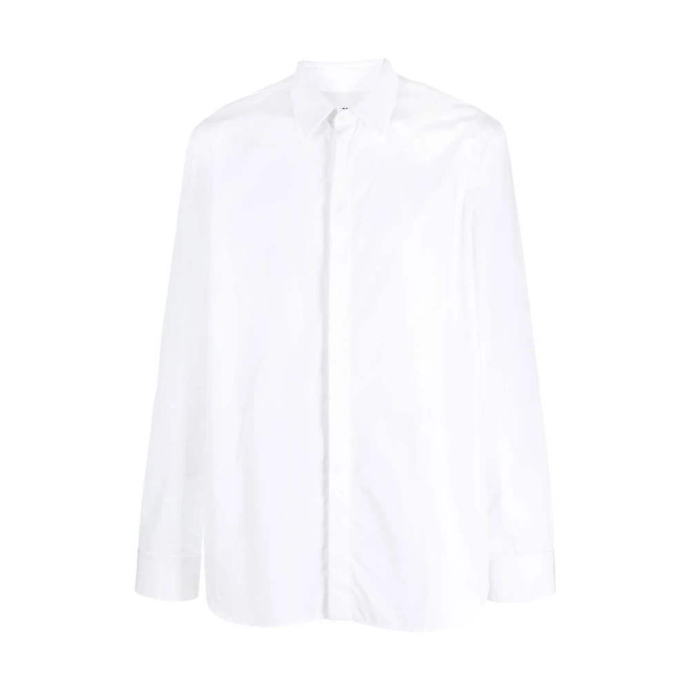 Jil Sander Klassieke Witte Poplin Overhemd White Heren