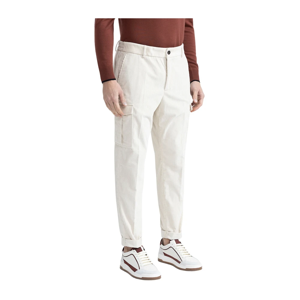 PESERICO Franse corduroy chino broek White Heren