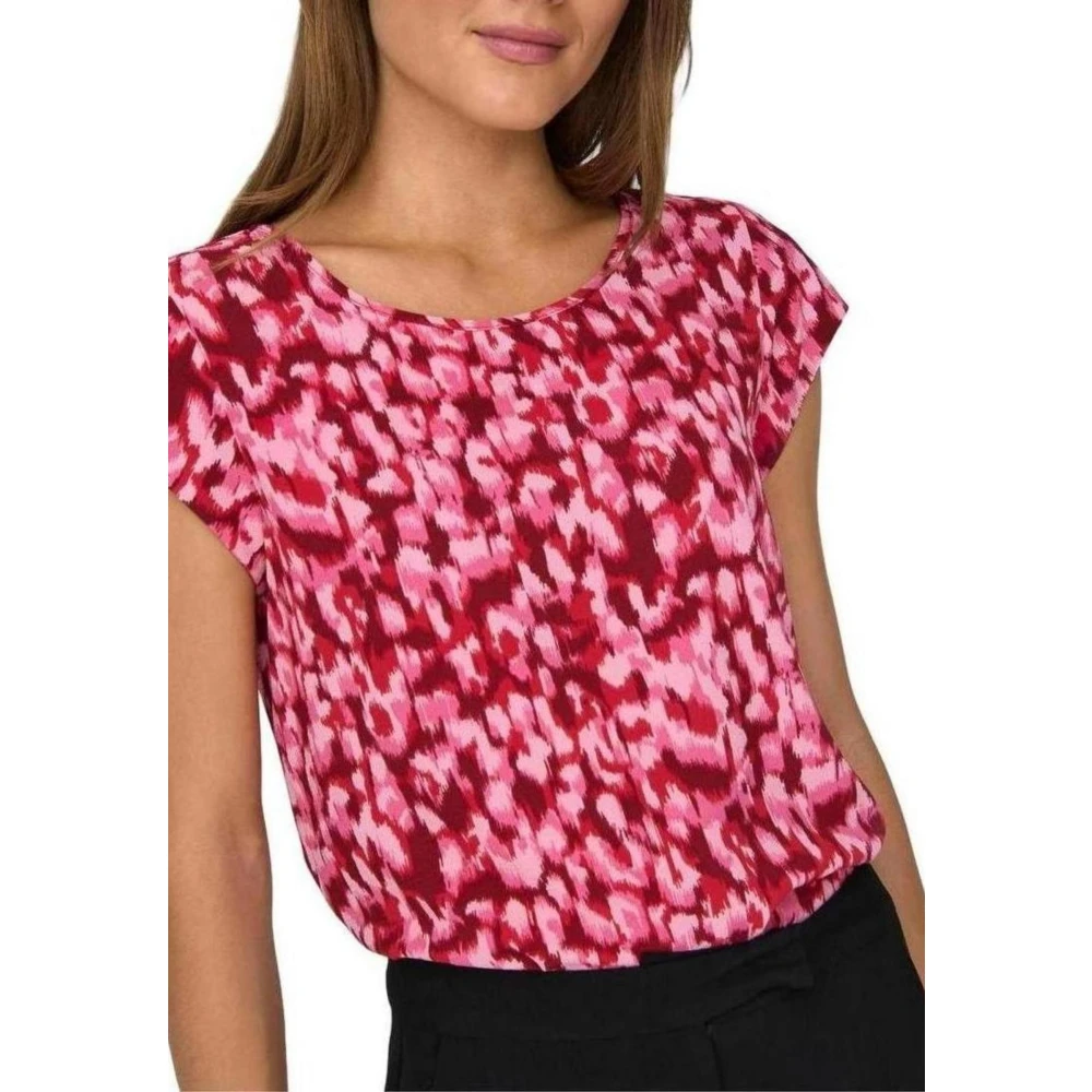 Only Stijlvolle korte mouwen blouse Red Dames