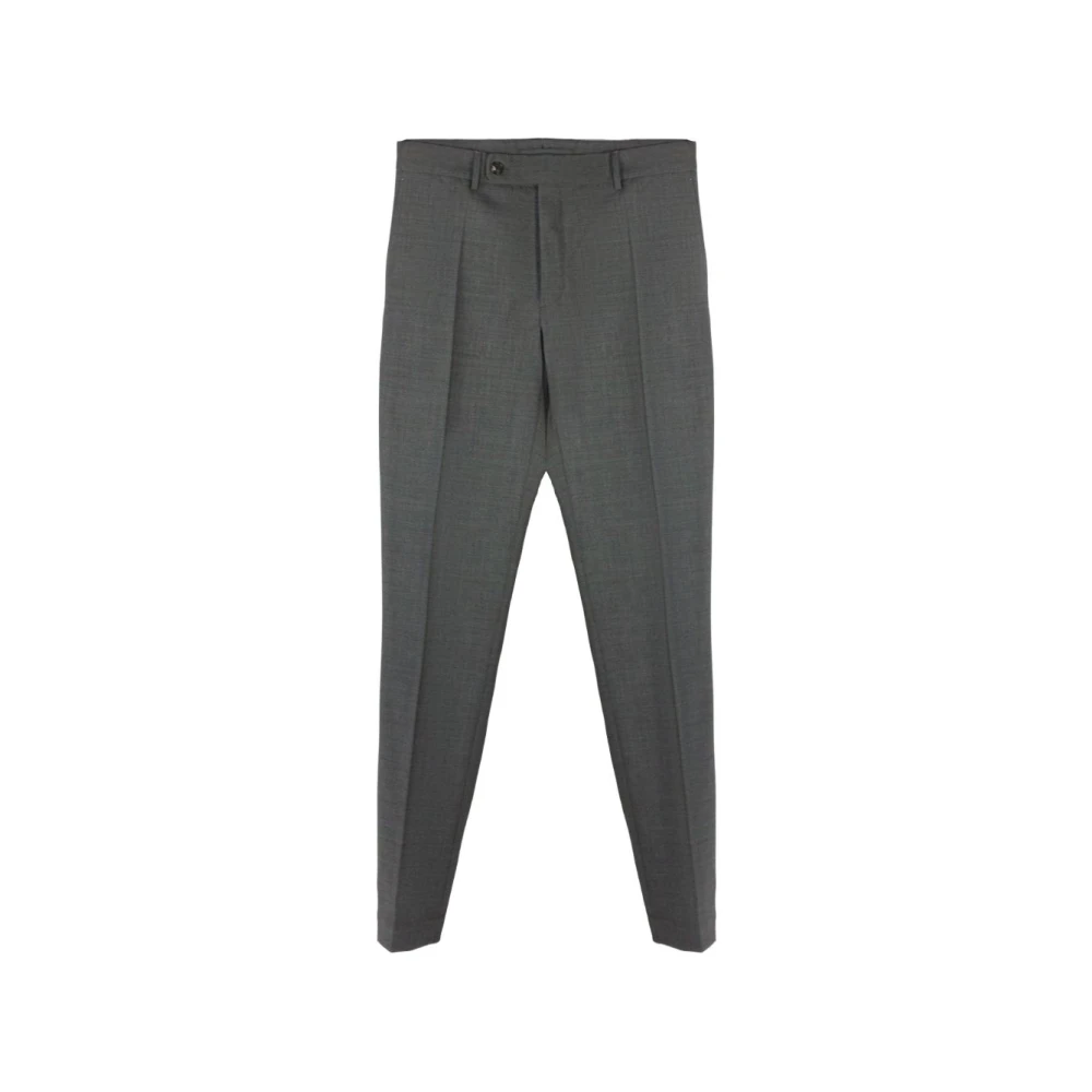 Incotex Men's Gray Tapered Virgin Wool Trousers - Slim-Fit Trousers - 2XL - Trousers