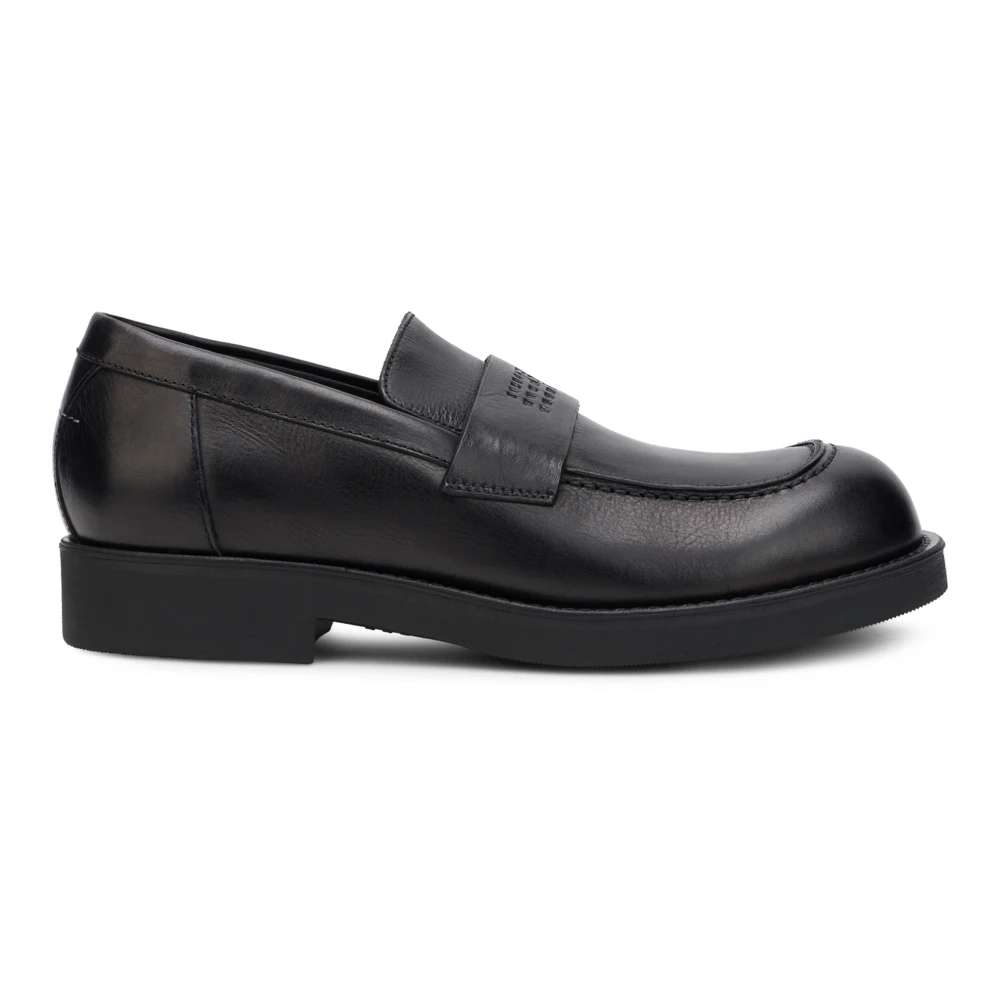 Mm6 Maison Margiela Black Leather Loafers - Male - Loafers - 7 Uk - Shoes
