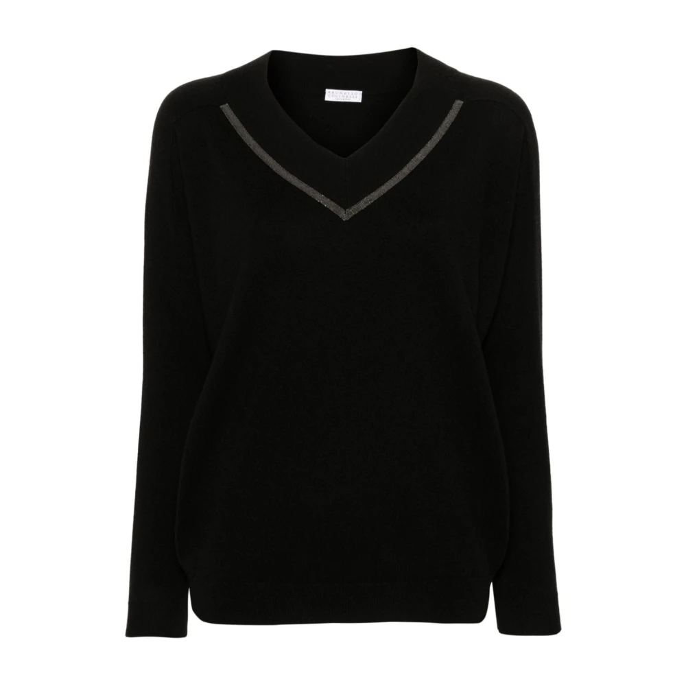 BRUNELLO CUCINELLI Zwarte Sweaters voor Mannen Black Dames