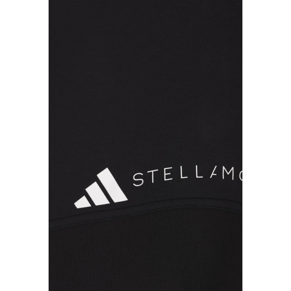 adidas by stella mccartney Zwarte Cropped Hoodie Sweater Black Dames