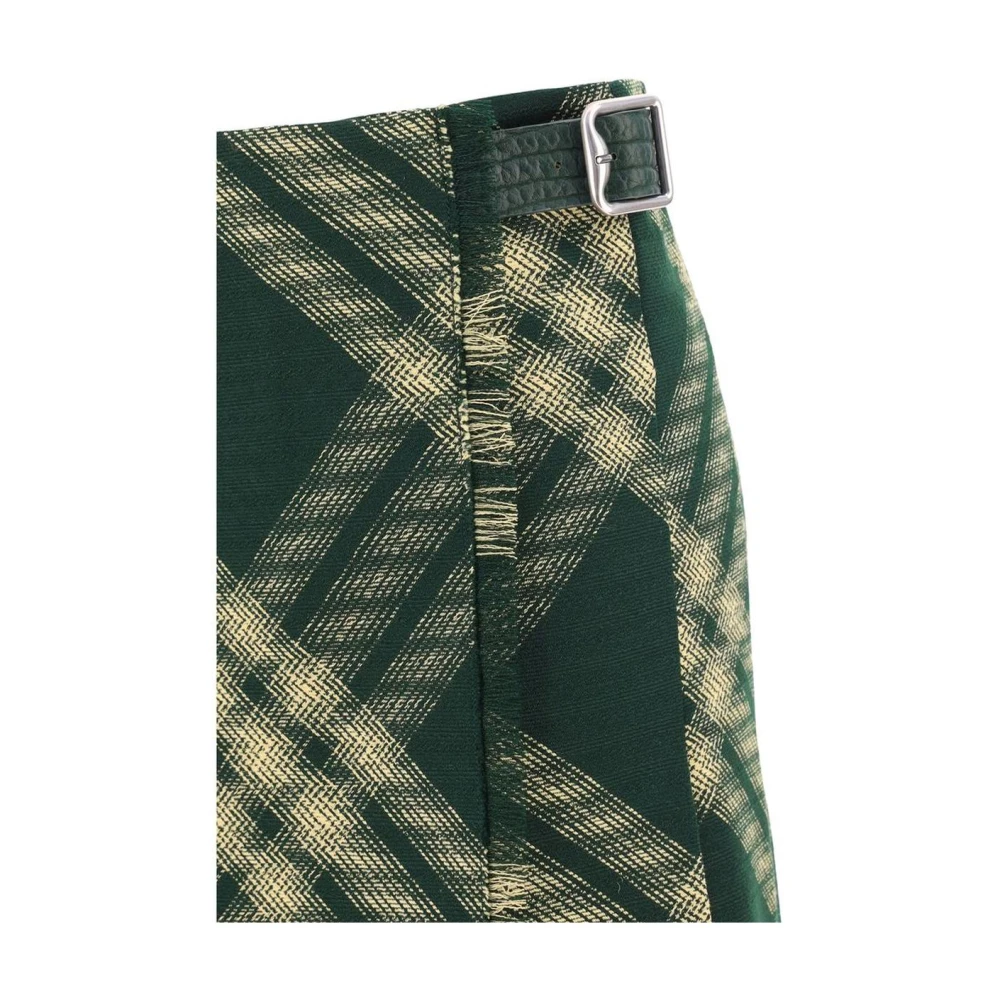Burberry Check Wrap Midi Rok Green Dames