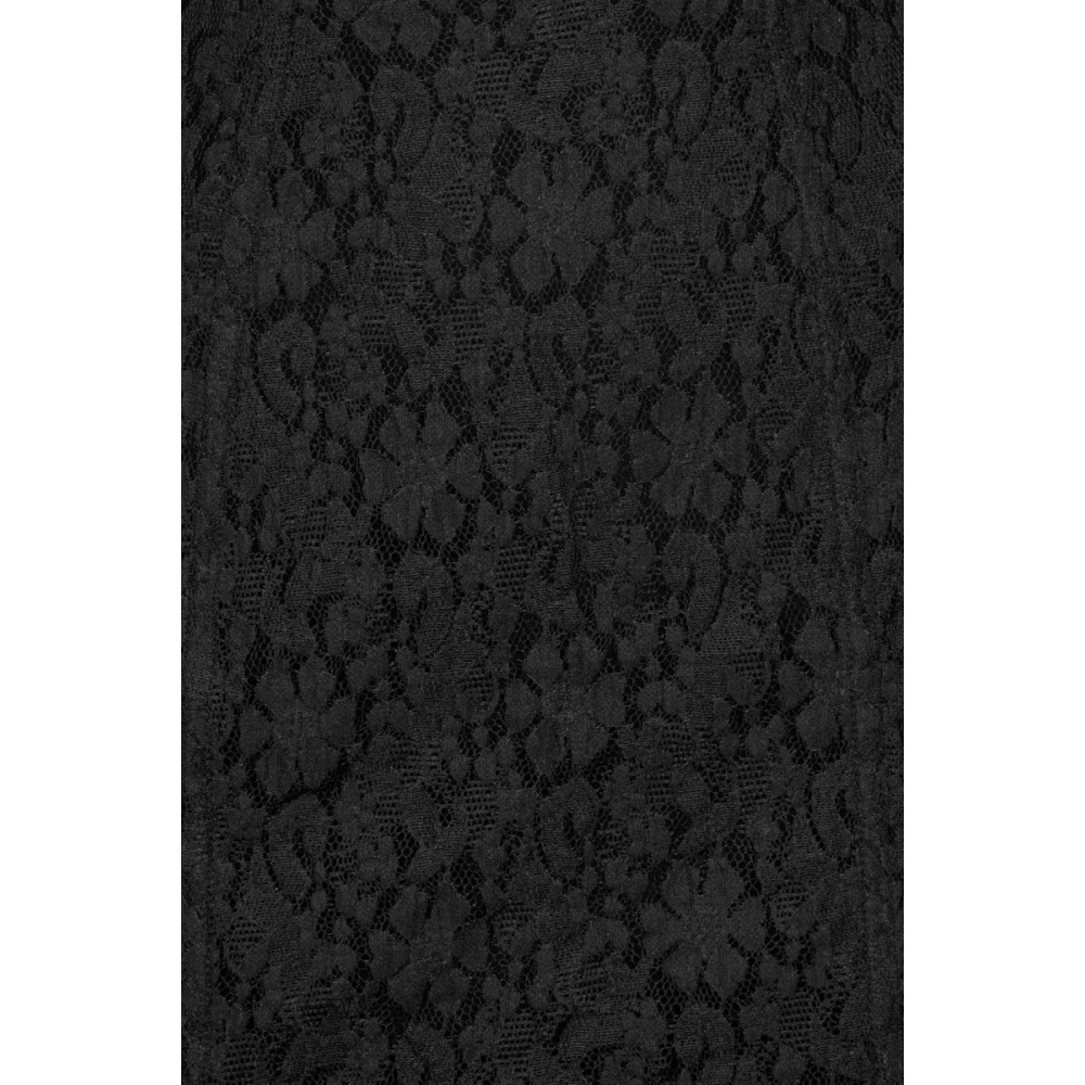 Rotate Birger Christensen Zwarte Kant Mini Jurk met Open Rug Black Dames