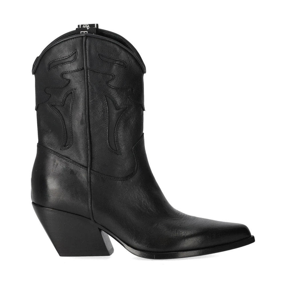 Elena Iachi Women's Black Texan Cowboy Ankle Boot