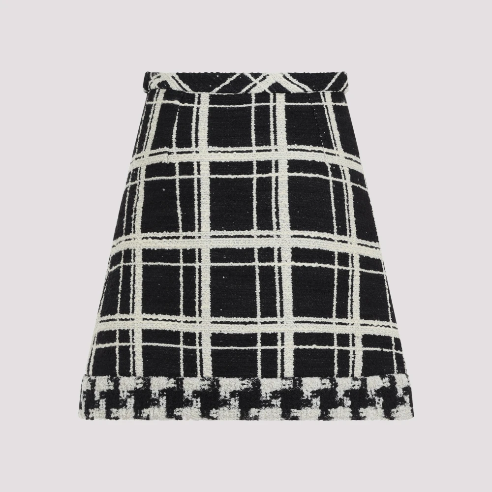 Valentino Elegante Zwarte en Ivoorkleurige Rok Black Dames