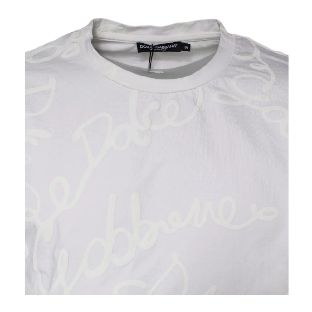 Dolce & Gabbana Witte Katoenen Crew Neck T-shirt White Heren