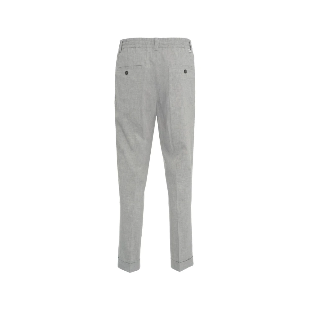 Paolo Pecora Grijze Chino Broek met Trekkoord Tailleband Gray Heren