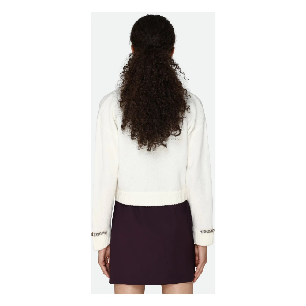 pinko Witte Cardigan met Fonkelende Details White Dames
