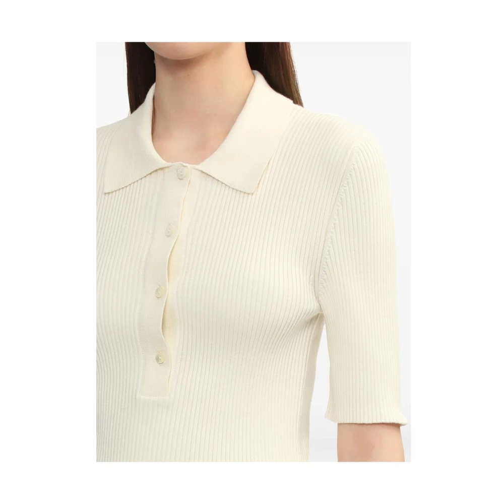A.p.c. Witte Polo Kraag Sweater White Dames