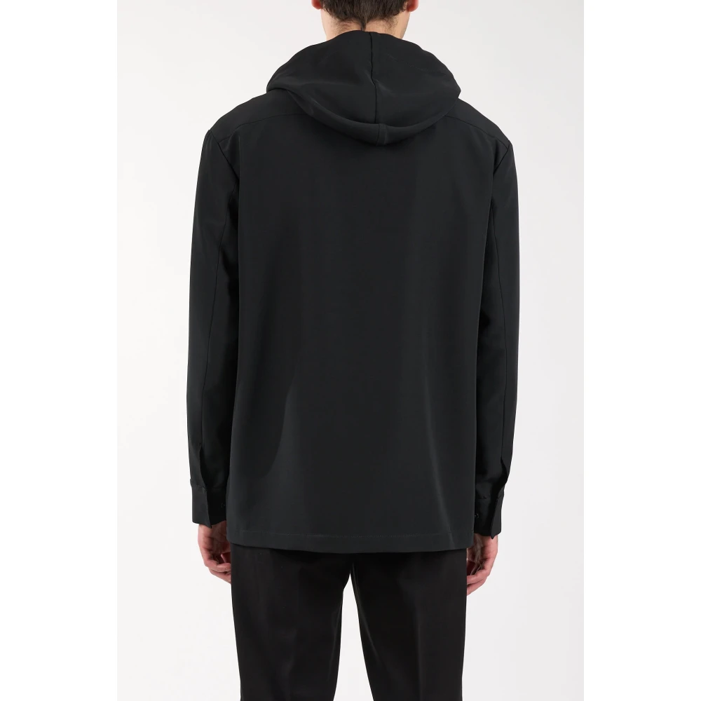 Hevo Technische Overshirt met Capuchon en Zakken Black Heren