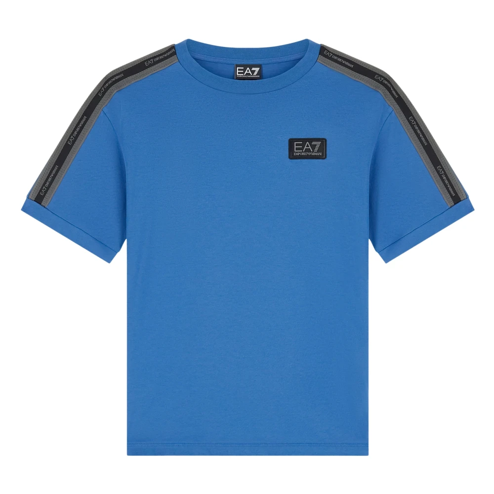 EA7 Emporio Armani Boys Train Logo Tape T-Shirt in Blue, Size 16 Years - Image 4