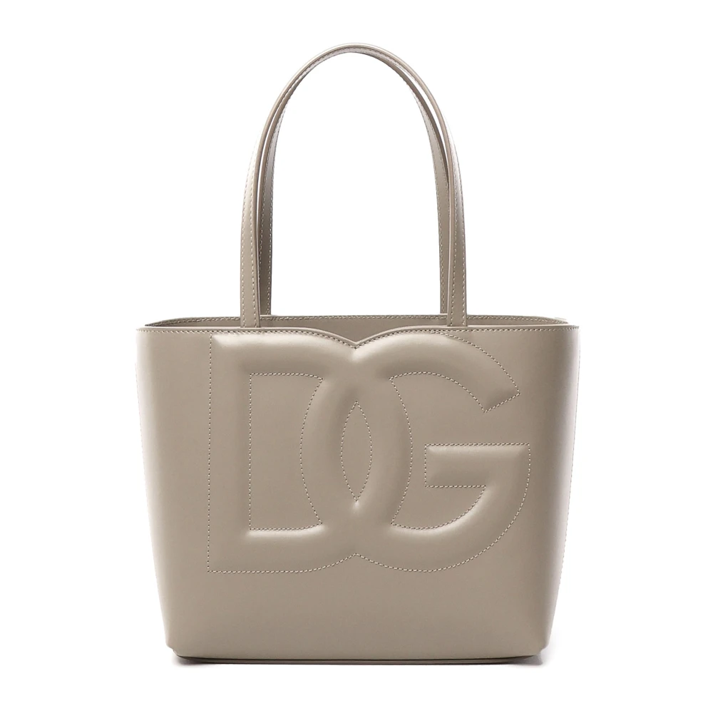 Dolce & Gabbana Geëtst Logo Beige Tassen Beige Dames