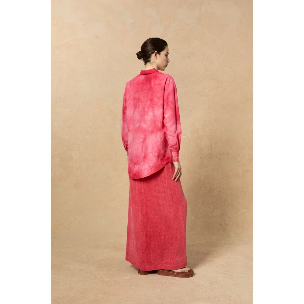 Cortana Roze Zijden Shirt Maltinto Stijl Pink Dames