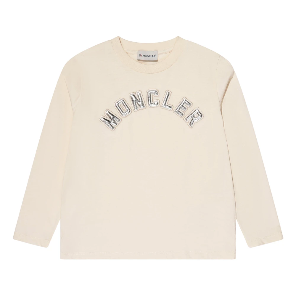 Moncler Girls Beige Logo T-Shirt