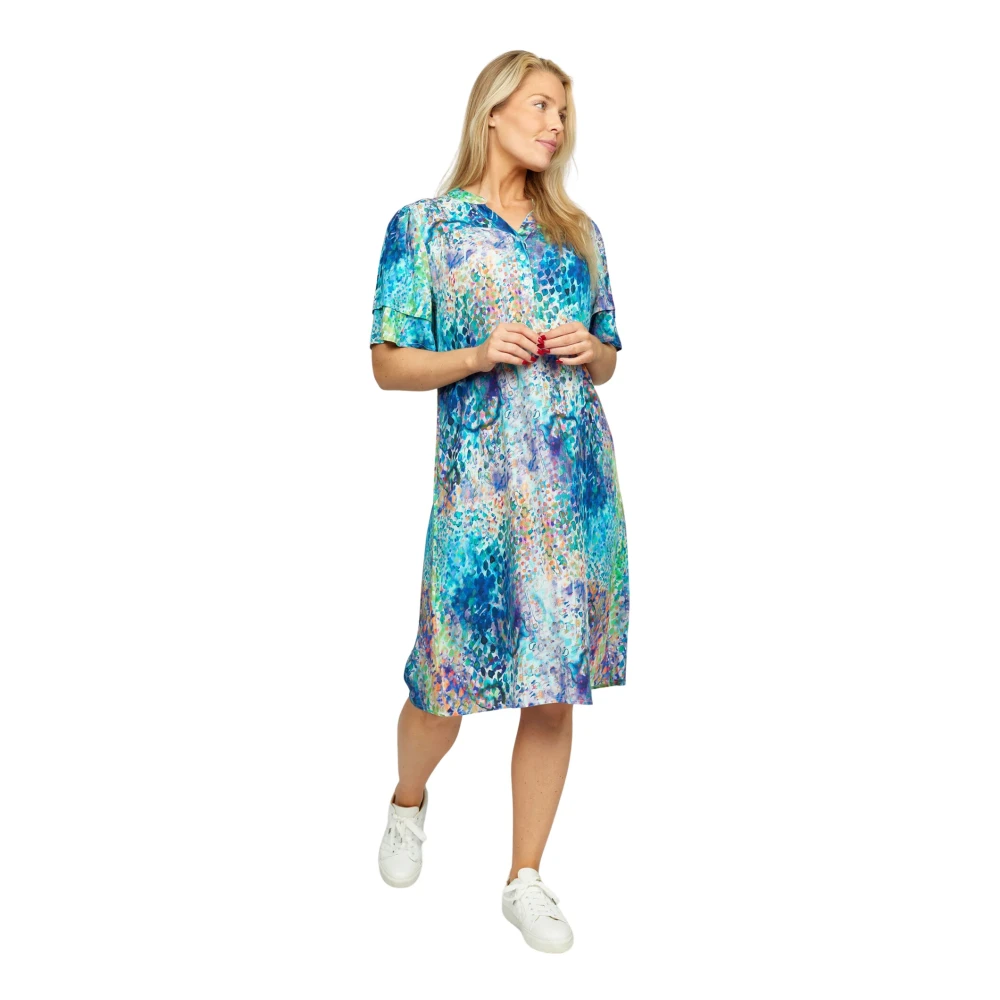 2-Biz Blauwe Ruder Jurk Smilla.Hs24 Multicolor Dames