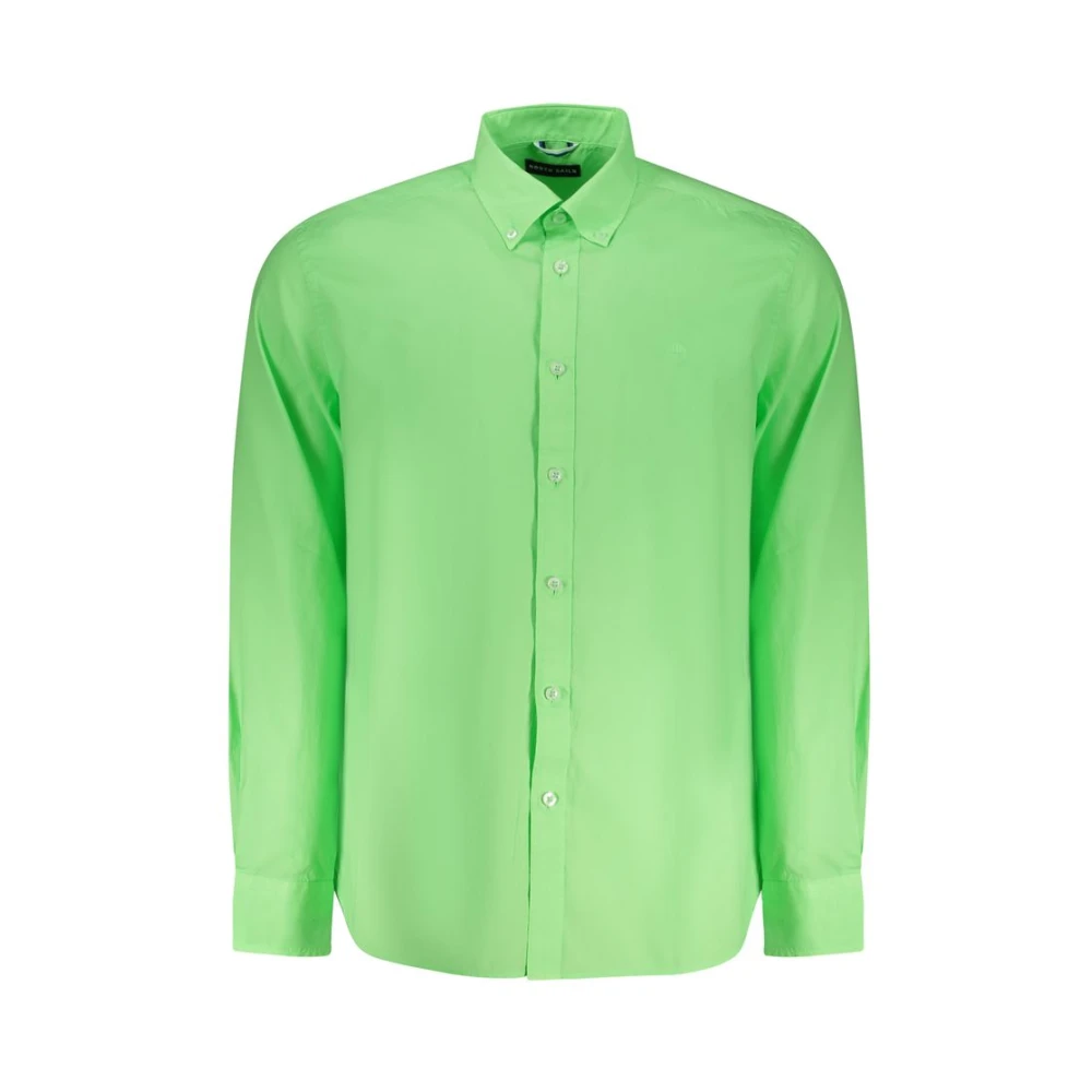 North Sails Men's Green Casual Shirts, S, Embroidered Logo Cotton Shirt