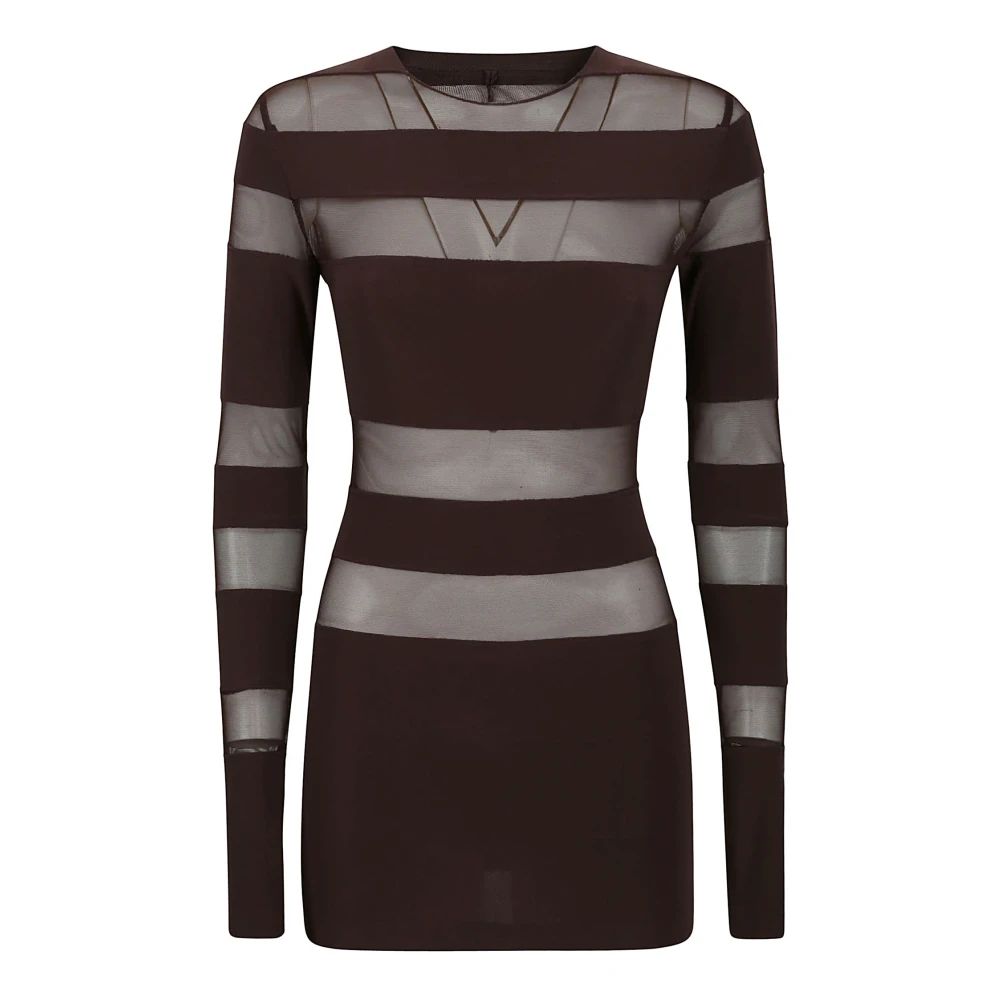 Norma Kamali Stijlvolle Top met Polyester en Spandex Brown Dames