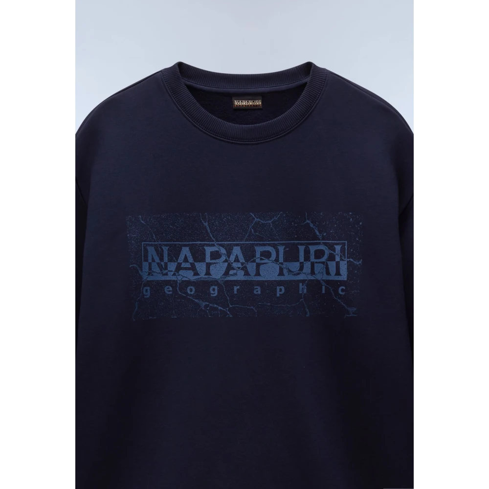 Napapijri Gedrukte details Katoen Polyester Sweatshirt Blue Heren